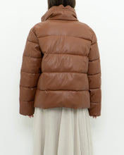 Load image into Gallery viewer, UNREAL FUR x Faux Leather Burnt Orange Puffer Jacket (XS-M)