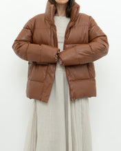 Load image into Gallery viewer, UNREAL FUR x Faux Leather Burnt Orange Puffer Jacket (XS-M)