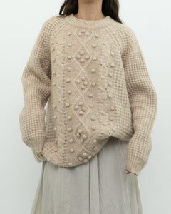 LE FOU WILFRED x Alpaca Raised Cable Knit Sweater (S-L)