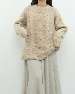 LE FOU WILFRED x Alpaca Raised Cable Knit Sweater (S-L)