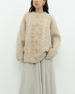 LE FOU WILFRED x Alpaca Raised Cable Knit Sweater (S-L)