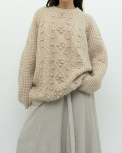 LE FOU WILFRED x Alpaca Raised Cable Knit Sweater (S-L)