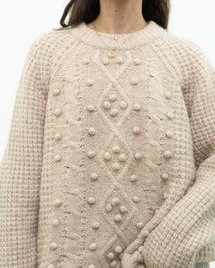 LE FOU WILFRED x Alpaca Raised Cable Knit Sweater (S-L)