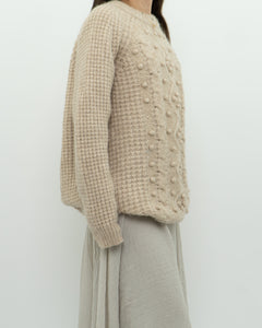 LE FOU WILFRED x Alpaca Raised Cable Knit Sweater (S-L)