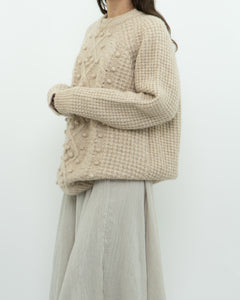 LE FOU WILFRED x Alpaca Raised Cable Knit Sweater (S-L)