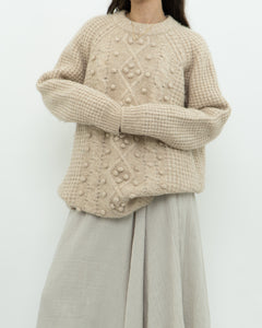 LE FOU WILFRED x Alpaca Raised Cable Knit Sweater (S-L)