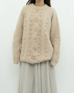 LE FOU WILFRED x Alpaca Raised Cable Knit Sweater (S-L)