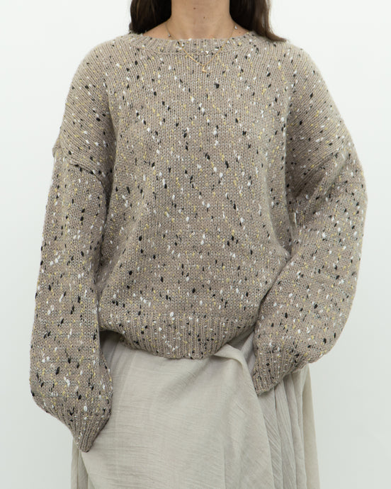 Modern x Beige Speckled Shimmer Knit Sweater (XS-L)