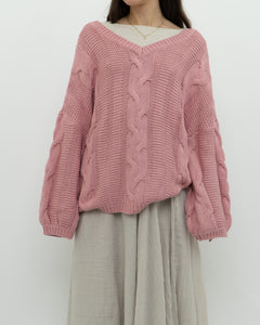 Modern x Pink Cableknit Oversized Sweater (XS-XL)