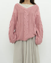 Load image into Gallery viewer, Modern x Pink Cableknit Oversized Sweater (XS-XL)