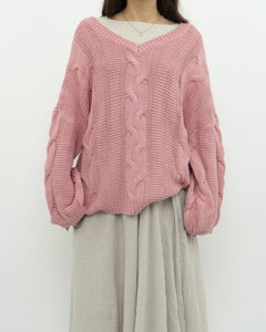 Modern x Pink Cableknit Oversized Sweater (XS-XL)