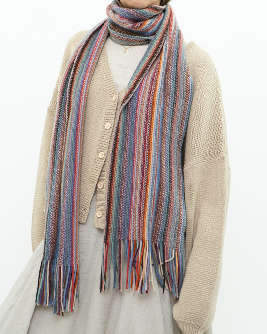 Vintage x Multicolour Wool Striped Scarf