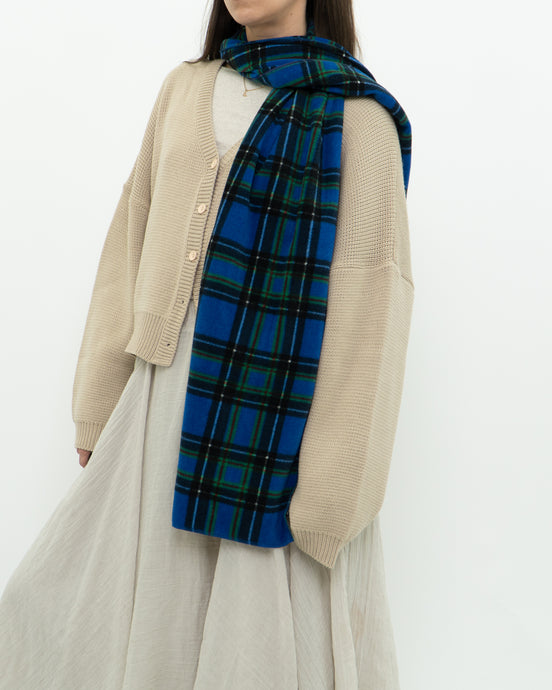 Vintage x Made in Korea x GAP Blue Plaid Fleece Scarf