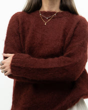 Load image into Gallery viewer, DES PETITS HAUTS x  Made in Romania x Burgundy Mohair Sweater (XS-M)