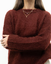 Load image into Gallery viewer, DES PETITS HAUTS x  Made in Romania x Burgundy Mohair Sweater (XS-M)