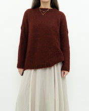 Load image into Gallery viewer, DES PETITS HAUTS x  Made in Romania x Burgundy Mohair Sweater (XS-M)