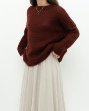 Load image into Gallery viewer, DES PETITS HAUTS x  Made in Romania x Burgundy Mohair Sweater (XS-M)