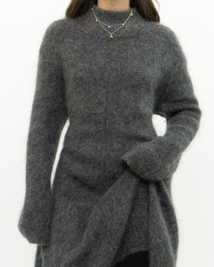 ZARA x Heathered Grey Mohair-Blend Sweater Dress