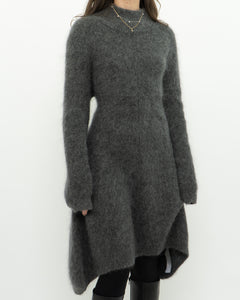 ZARA x Heathered Grey Mohair-Blend Sweater Dress