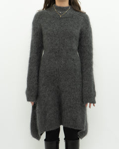 ZARA x Heathered Grey Mohair-Blend Sweater Dress