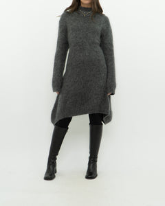 ZARA x Heathered Grey Mohair-Blend Sweater Dress