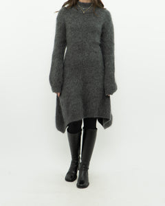 ZARA x Heathered Grey Mohair-Blend Sweater Dress