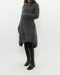 ZARA x Heathered Grey Mohair-Blend Sweater Dress