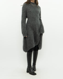 ZARA x Heathered Grey Mohair-Blend Sweater Dress