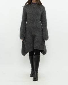 ZARA x Heathered Grey Mohair-Blend Sweater Dress