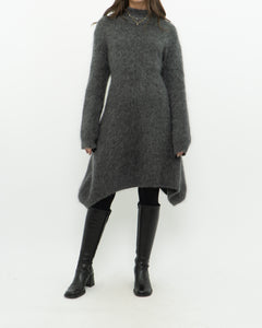 ZARA x Heathered Grey Mohair-Blend Sweater Dress