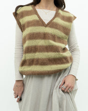 Load image into Gallery viewer, Vintage x Green, Brown Handmade Striped Knit Vest (M, L)