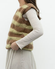 Load image into Gallery viewer, Vintage x Green, Brown Handmade Striped Knit Vest (M, L)