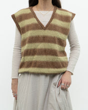 Load image into Gallery viewer, Vintage x Green, Brown Handmade Striped Knit Vest (M, L)