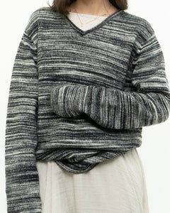 Vintage x Heathered Black Cozy Striped Sweater (XS-L)