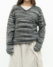 Load image into Gallery viewer, Vintage x Heathered Black Cozy Striped Sweater (XS-L)