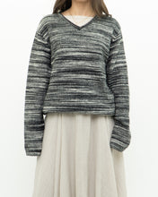 Load image into Gallery viewer, Vintage x Heathered Black Cozy Striped Sweater (XS-L)