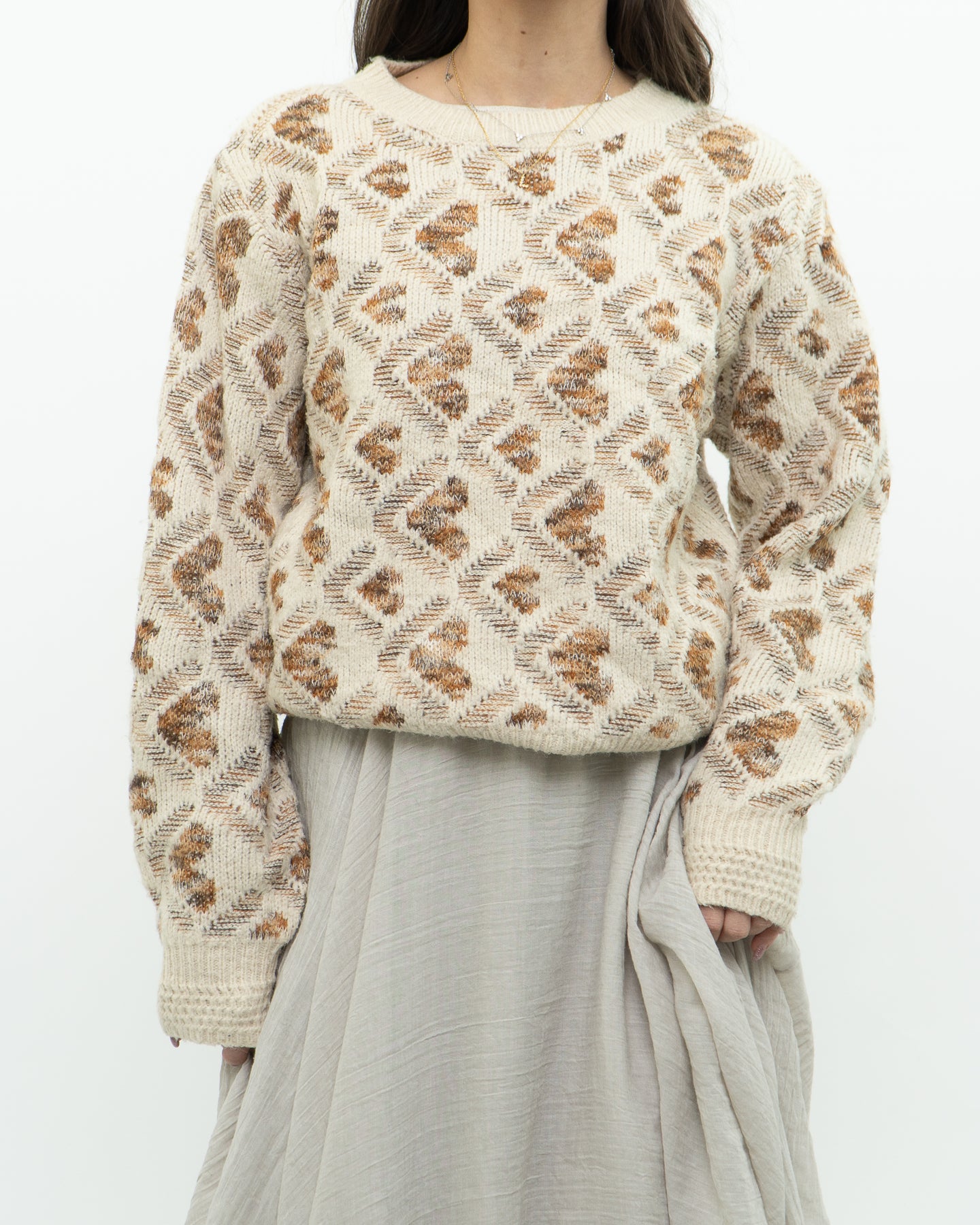 Modern x LILI SODONIO Heart Patterned Knit Sweater (XS-M)