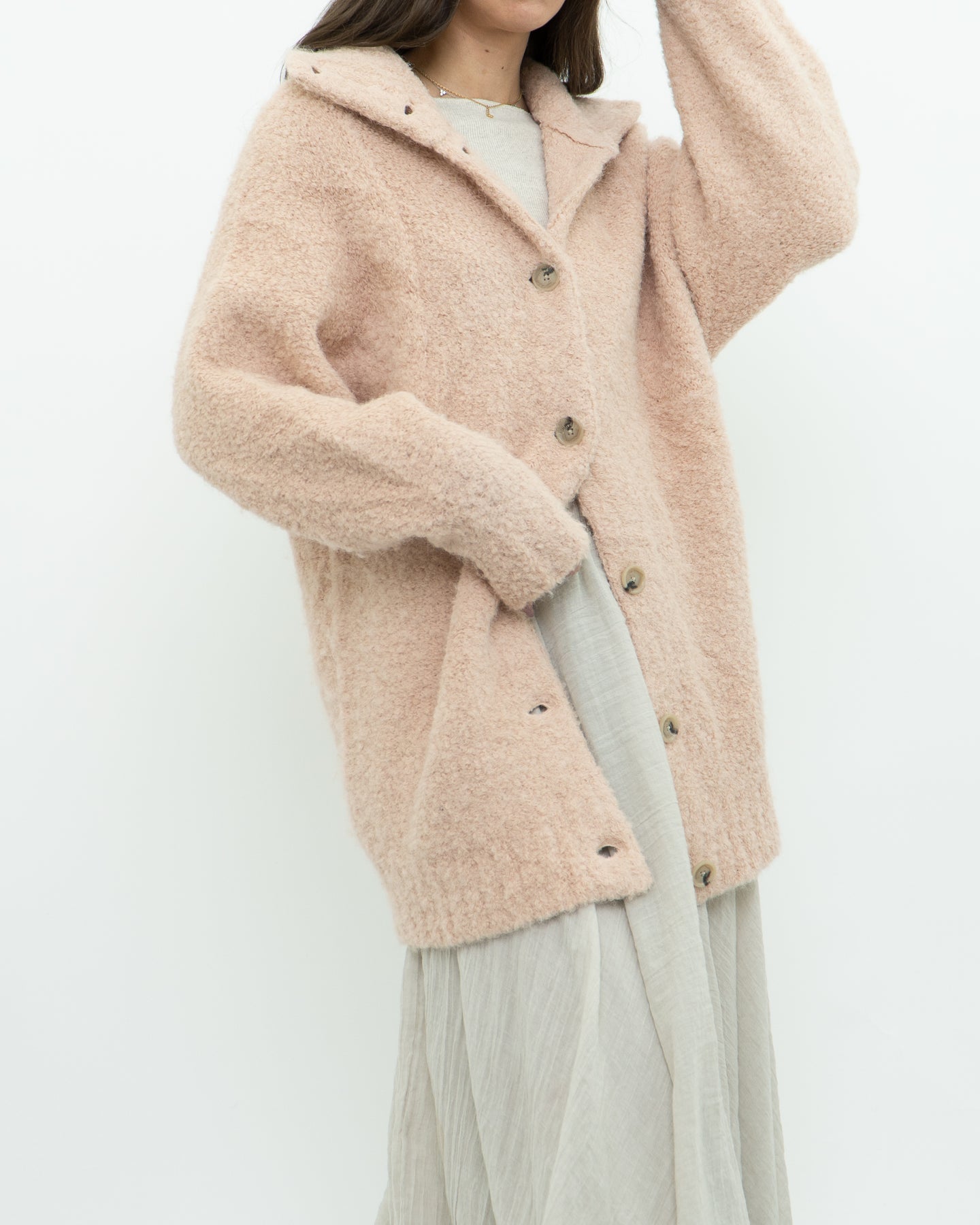 WILFRED x Light Peach Alpaca Cozy Cardigan (XS-M)