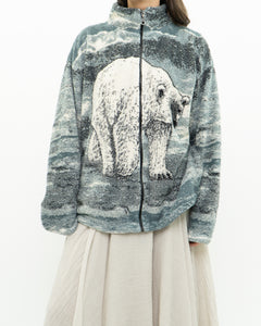 Vintage x Polar bear fleece patterned jacket (XS-L)