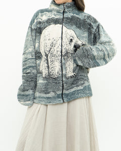 Vintage x Polar bear fleece patterned jacket (XS-L)