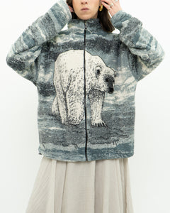 Vintage x Polar bear fleece patterned jacket (XS-L)