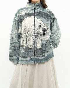 Vintage x Polar bear fleece patterned jacket (XS-L)