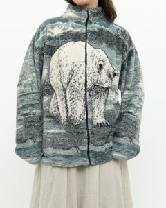 Vintage x Polar bear fleece patterned jacket (XS-L)