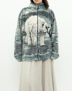 Vintage x Polar bear fleece patterned jacket (XS-L)