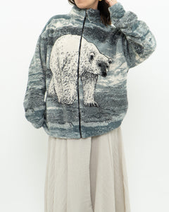 Vintage x Polar bear fleece patterned jacket (XS-L)