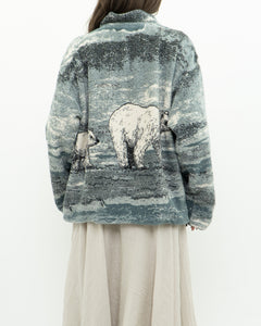 Vintage x Polar bear fleece patterned jacket (XS-L)