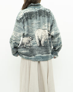 Vintage x Polar bear fleece patterned jacket (XS-L)