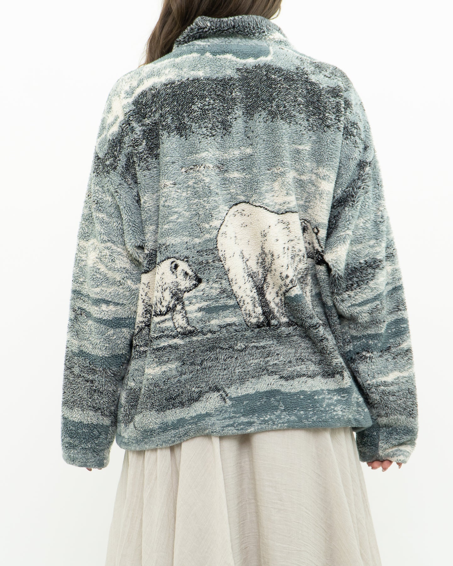 Vintage x Polar bear fleece patterned jacket (XS-L)