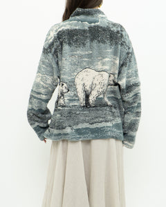 Vintage x Polar bear fleece patterned jacket (XS-L)