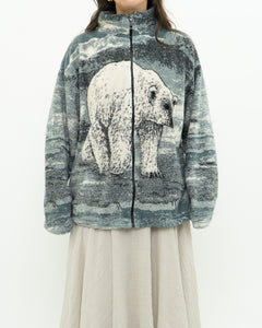 Vintage x Polar bear fleece patterned jacket (XS-L)